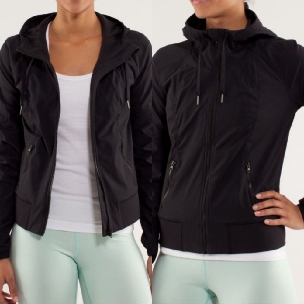Lululemon athletica street to studio black striped zip up jacket